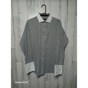 Sean John Men's XL Houndstooth Shirt With White Cuffs And Collar